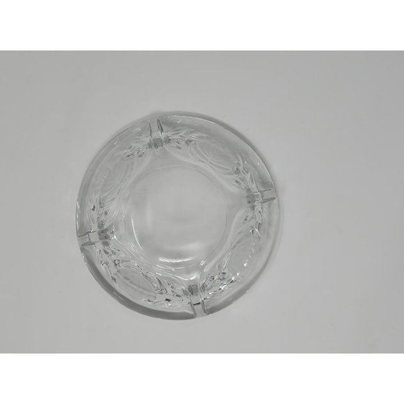 Vintage KIG Indonesia Ashtray Pressed Etched Glass Rose‎ Pattern - Picture 7 of 9